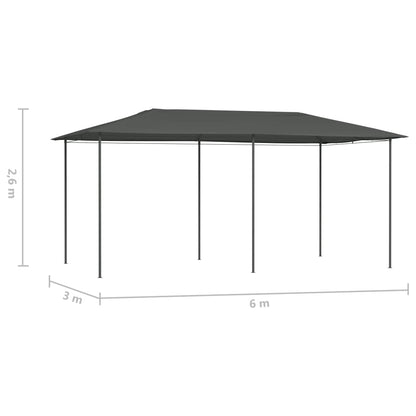 Gazebo 3x6x2,6 m Antracite 160 g/m² - homemem39