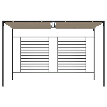 Gazebo con Tetto Retrattile 3x4x2,3 m Grigio Talpa 180 g/m² - homemem39