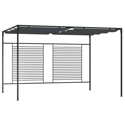 Gazebo con Tetto Retrattile 4x3x2,3 m Antracite 180 g/m² - homemem39