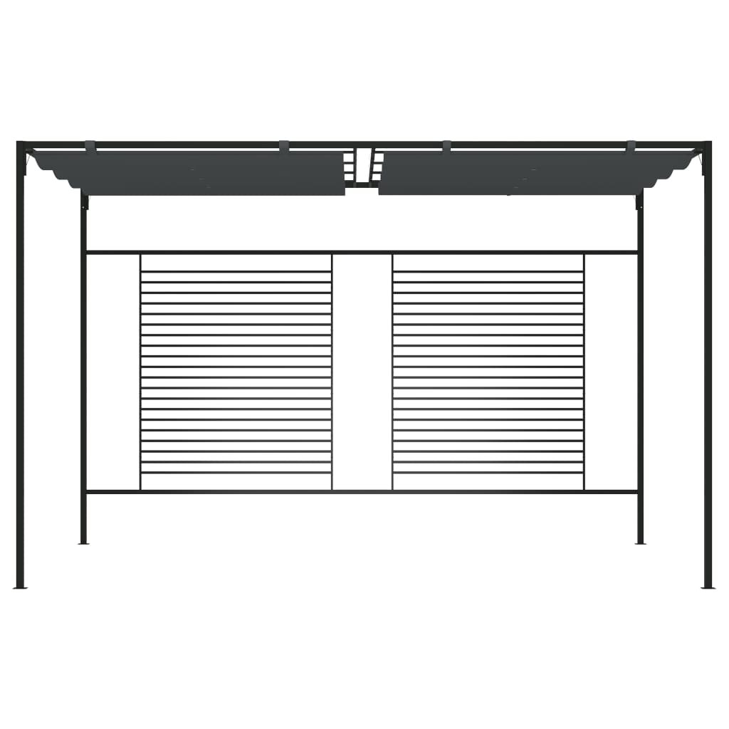 Gazebo con Tetto Retrattile 4x3x2,3 m Antracite 180 g/m² - homemem39