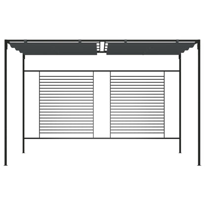 Gazebo con Tetto Retrattile 4x3x2,3 m Antracite 180 g/m² - homemem39