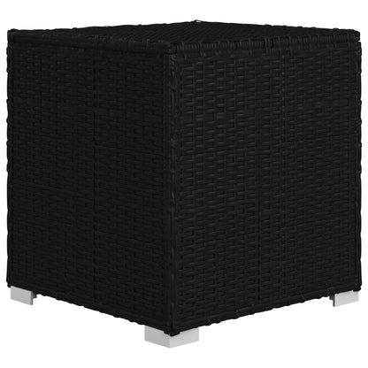 Lettini Prendisole con Tavolino 3 pz in Polyrattan Nero - homemem39