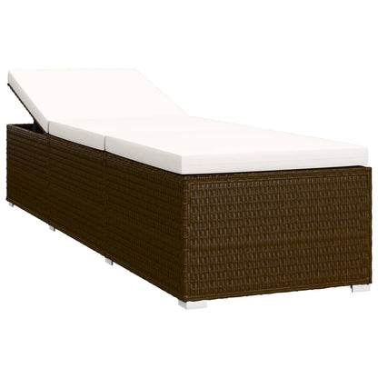 Lettini Prendisole con Tavolino 3 pz in Polyrattan Marrone - homemem39