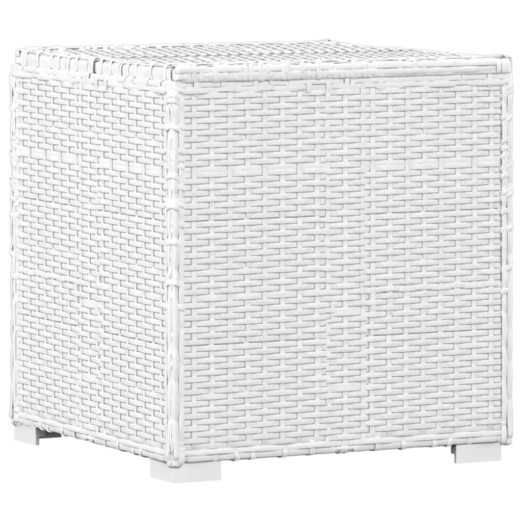 Lettini Prendisole con Tavolino 3 pz in Polyrattan Bianco - homemem39