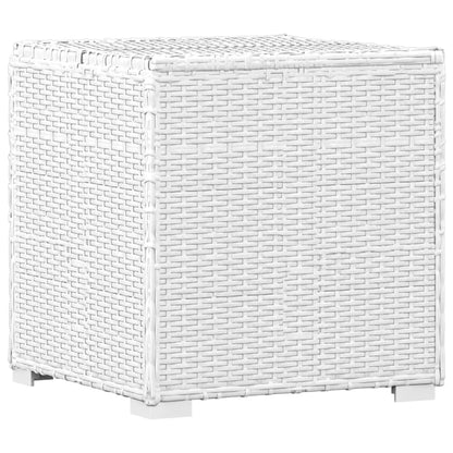 Lettini Prendisole con Tavolino 3 pz in Polyrattan Bianco - homemem39