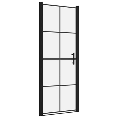 Porte per Doccia in Vetro Temperato 81x195 cm Nera - homemem39