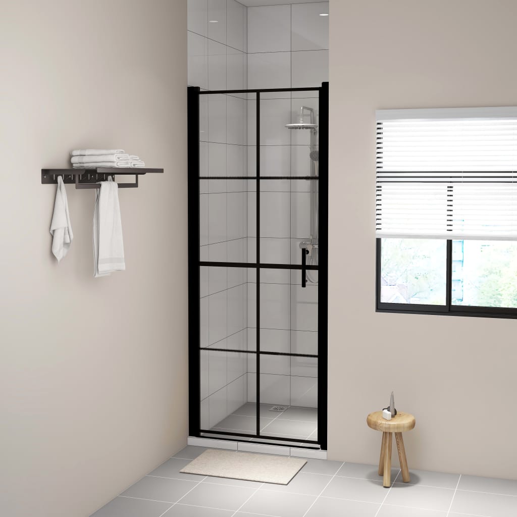 Porte per Doccia in Vetro Temperato 81x195 cm Nera - homemem39