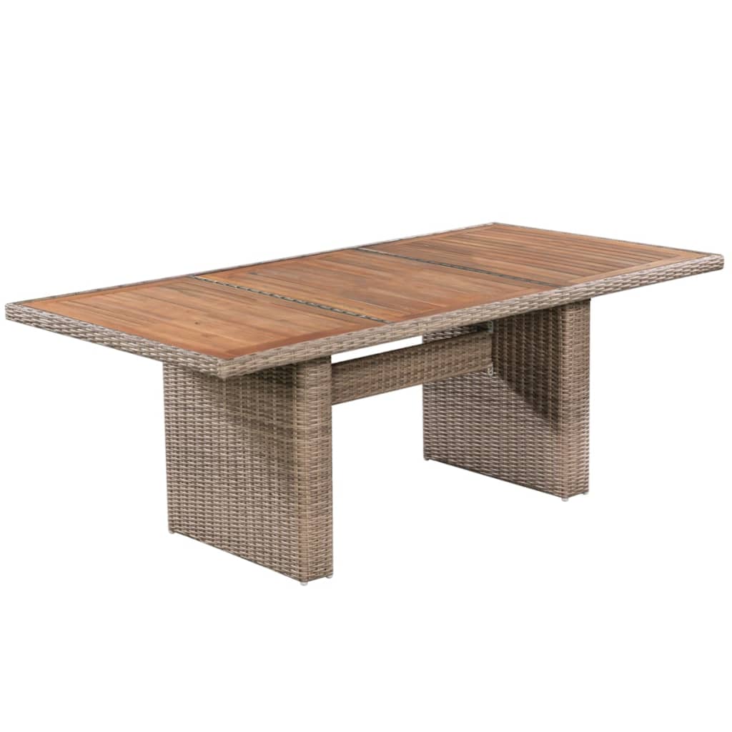 Set da Pranzo da Giardino 7 pz con Cuscini in Polyrattan Marrone - homemem39