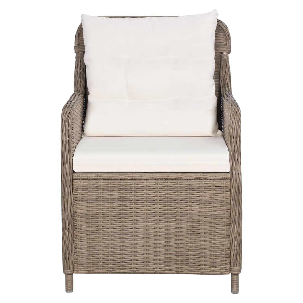 Set da Pranzo da Giardino 9 pz con Cuscini Polyrattan Marrone - homemem39