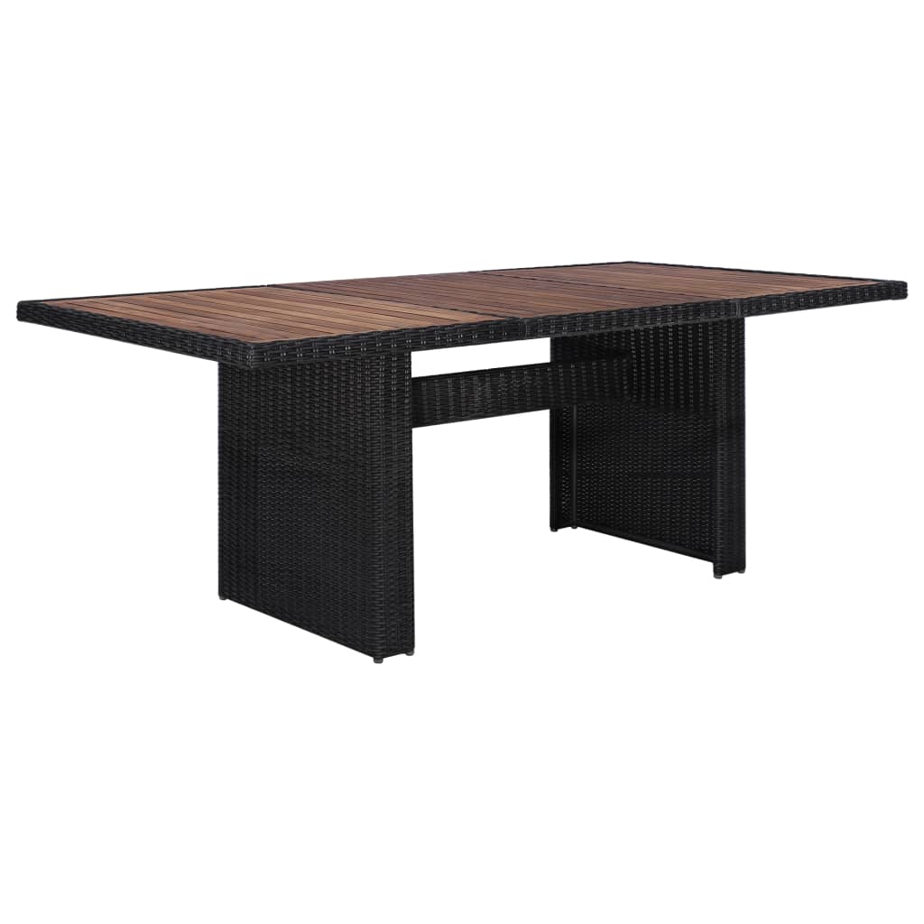 Set da Pranzo da Giardino 7 pz in Polyrattan Nero - homemem39