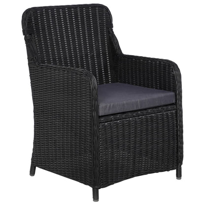 Set da Pranzo da Giardino 7 pz in Polyrattan Nero - homemem39