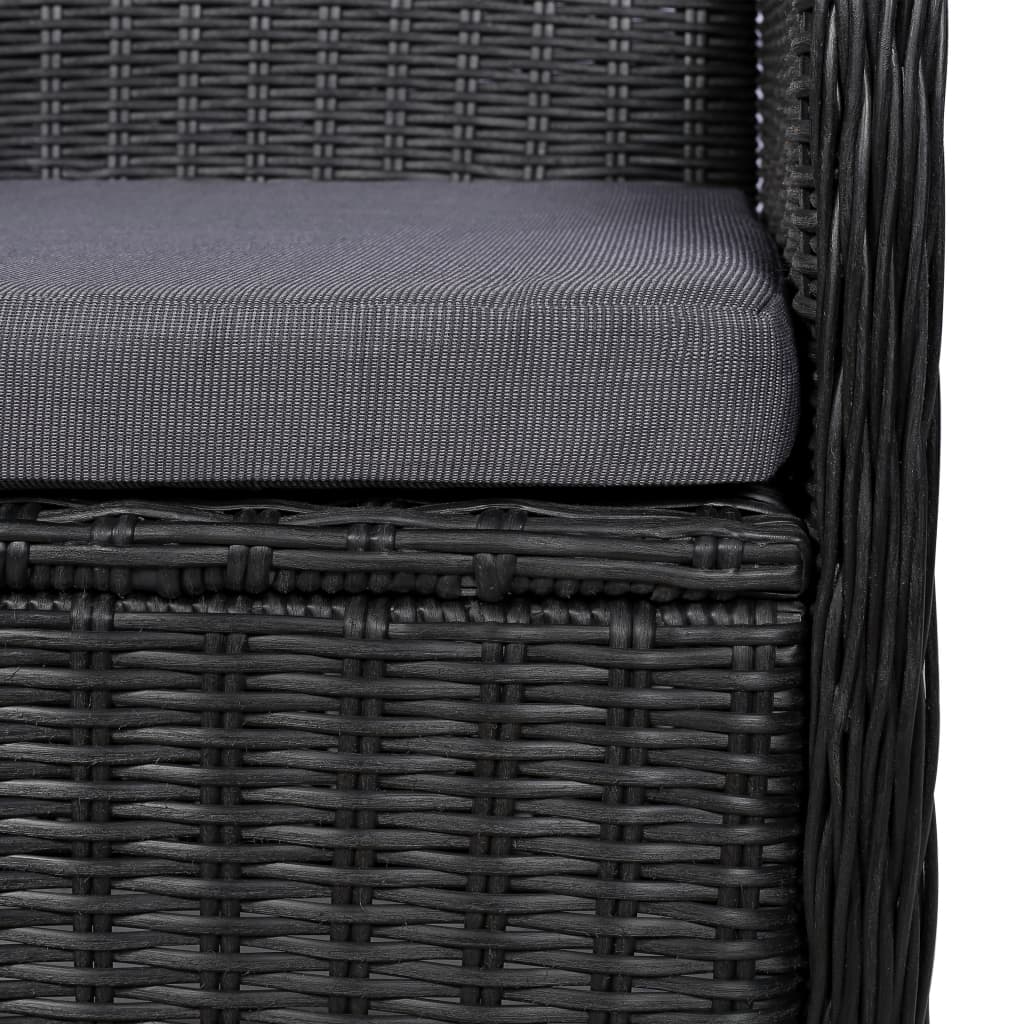 Set da Pranzo da Giardino 7 pz in Polyrattan Nero - homemem39