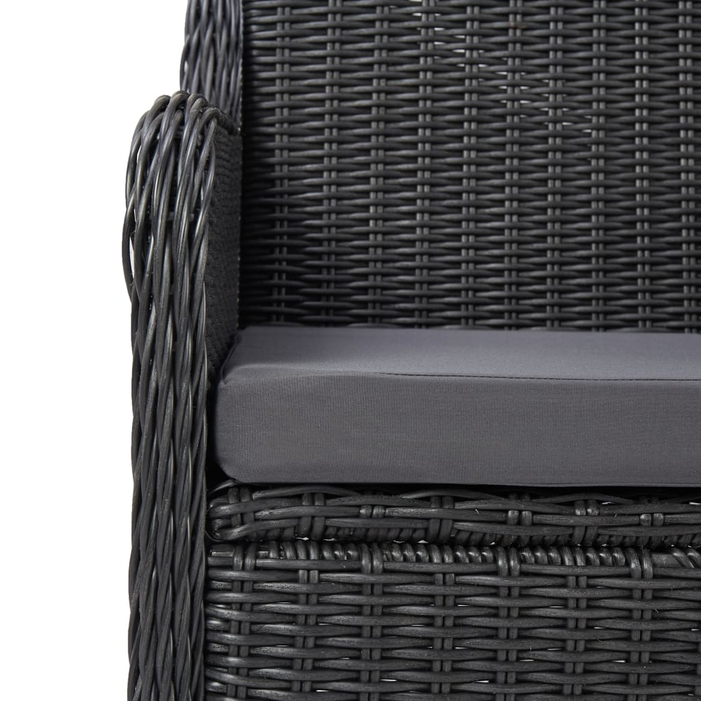 Set da Pranzo da Giardino 9 pz in Polyrattan Nero - homemem39