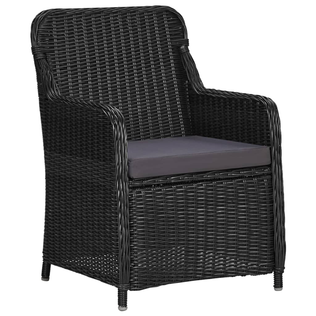 Set da Pranzo da Giardino 9 pz in Polyrattan Nero - homemem39