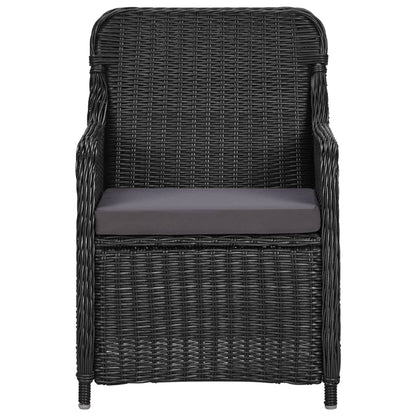 Set da Pranzo da Giardino 9 pz in Polyrattan Nero - homemem39