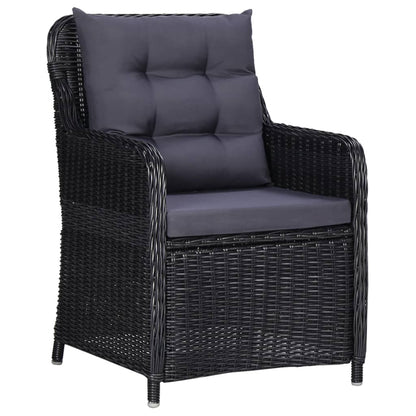 Set da Pranzo da Giardino 11 pz in Polyrattan Nero - homemem39