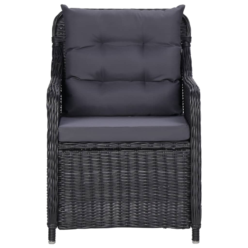 Set da Pranzo da Giardino 11 pz in Polyrattan Nero - homemem39