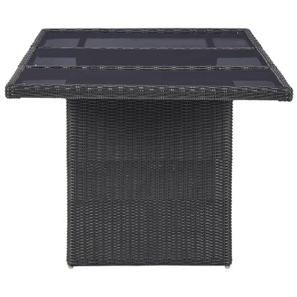 Set da Pranzo da Giardino 7 pz in Polyrattan Nero - homemem39