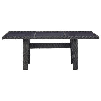 Set da Pranzo da Giardino 7 pz in Polyrattan Nero - homemem39