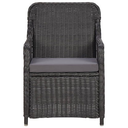 Set da Pranzo da Giardino 7 pz in Polyrattan Nero - homemem39