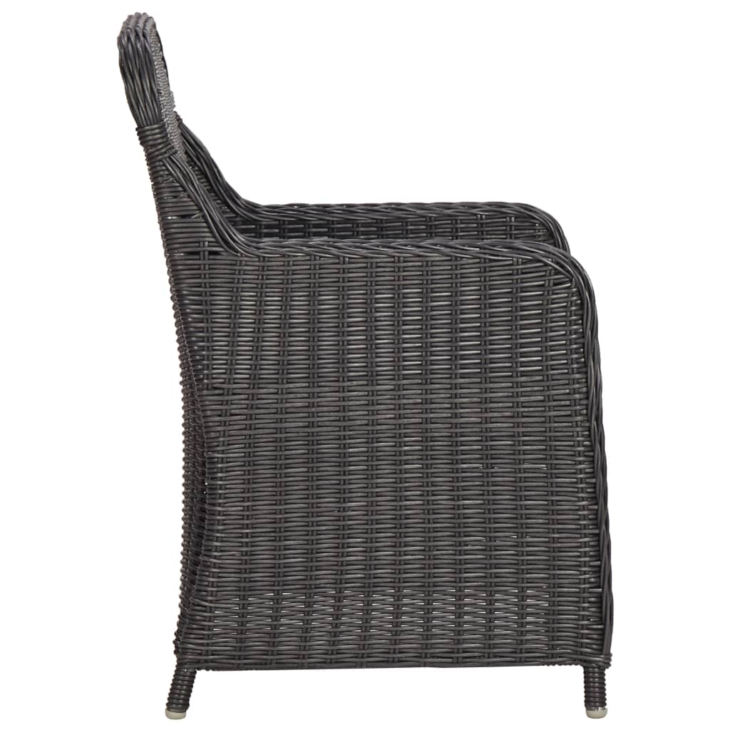 Set da Pranzo da Giardino 7 pz in Polyrattan Nero - homemem39