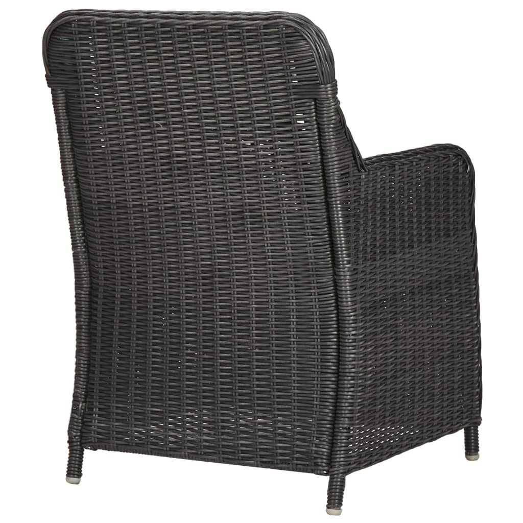 Set da Pranzo da Giardino 7 pz in Polyrattan Nero - homemem39