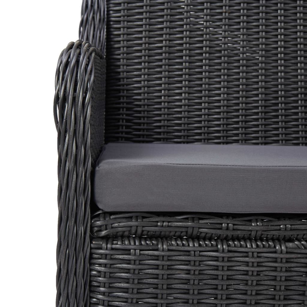 Set da Pranzo da Giardino 7 pz in Polyrattan Nero - homemem39