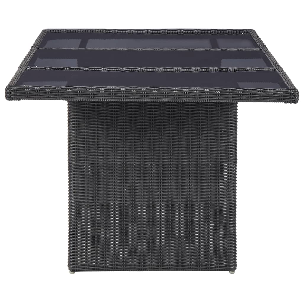 Set da Pranzo per Esterni 9 pz in Polyrattan Nero - homemem39