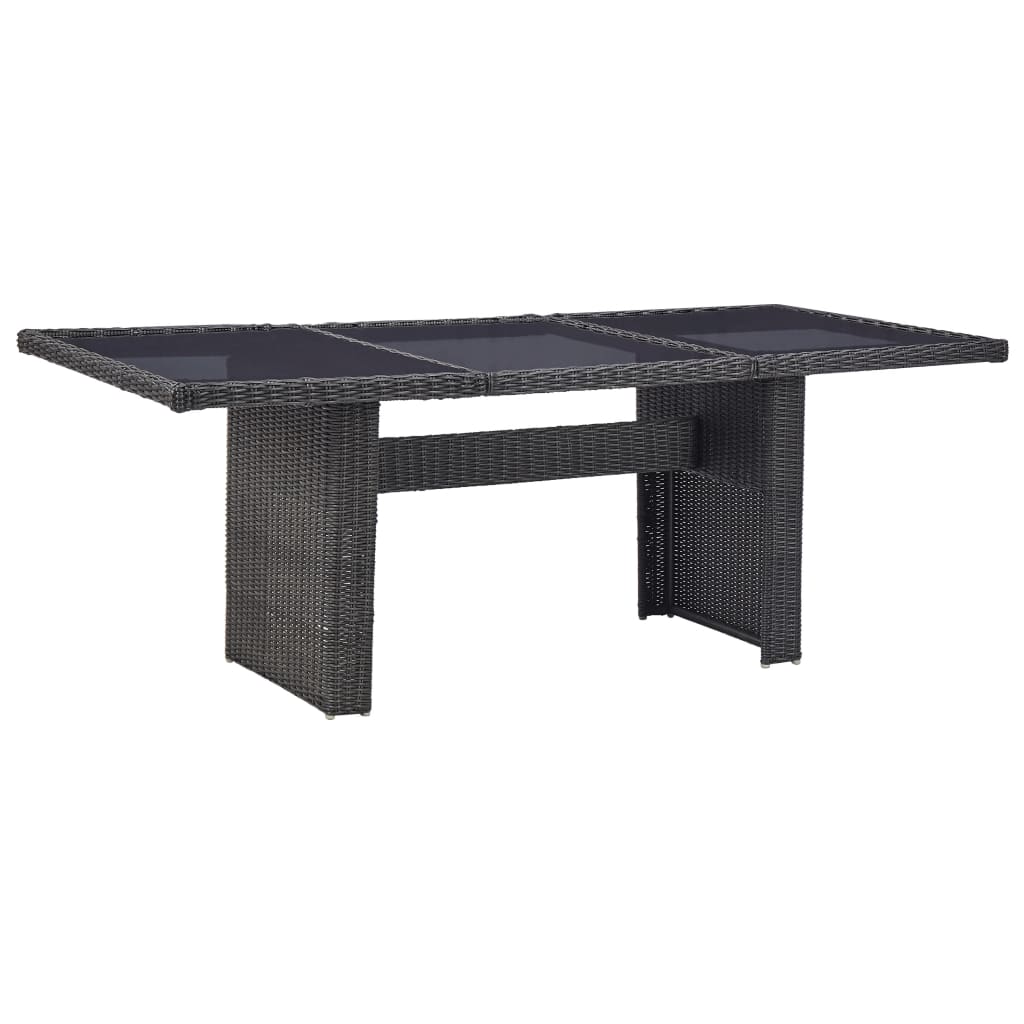 Set da Pranzo per Esterni 9 pz in Polyrattan Nero - homemem39