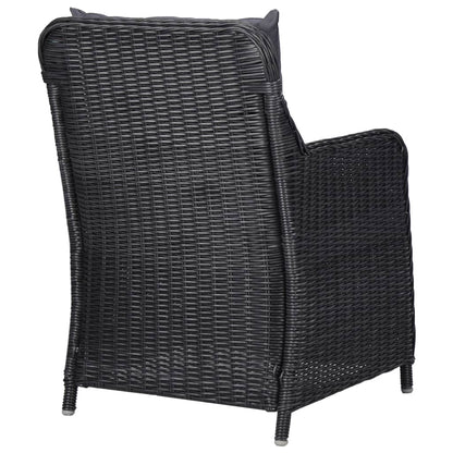 Set da Pranzo per Esterni 9 pz in Polyrattan Nero - homemem39