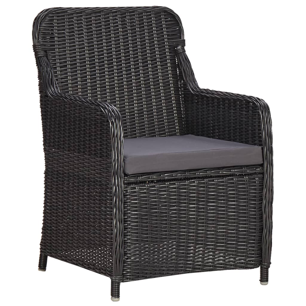 Set da Pranzo da Giardino 9 pz in Polyrattan Nero - homemem39