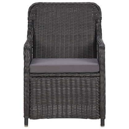 Set da Pranzo da Giardino 9 pz in Polyrattan Nero - homemem39