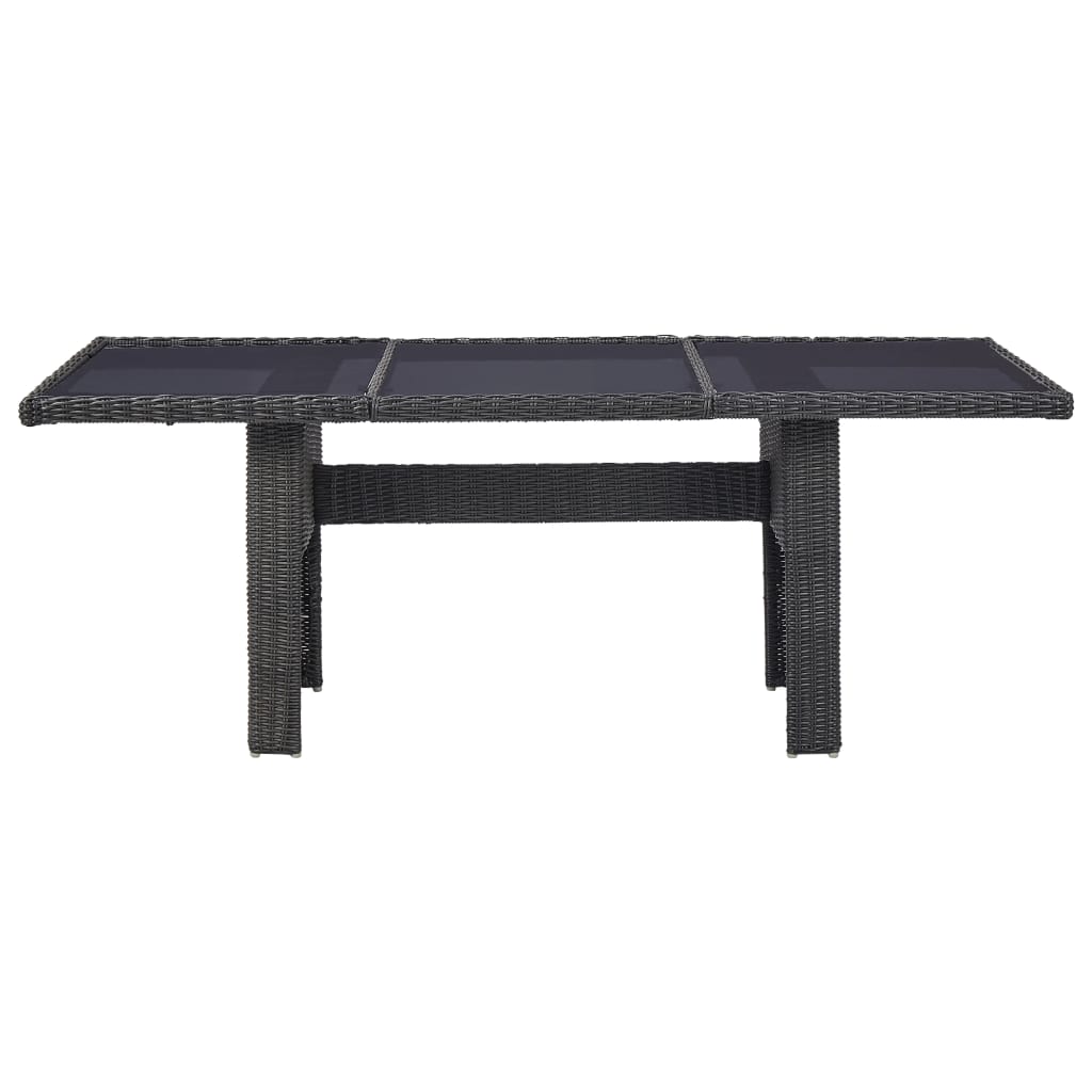 Set da Pranzo da Giardino 11 pz in Polyrattan Nero - homemem39