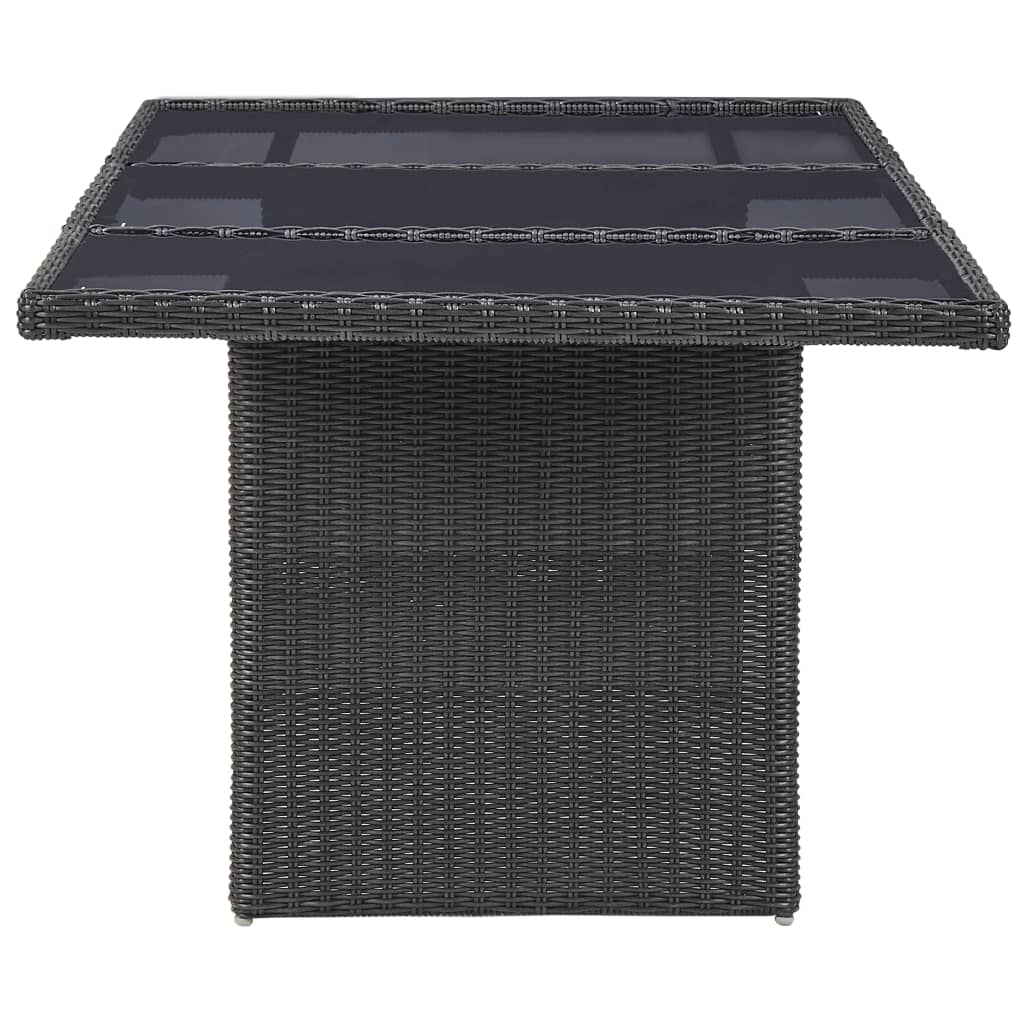 Set da Pranzo da Giardino 11 pz in Polyrattan Nero - homemem39