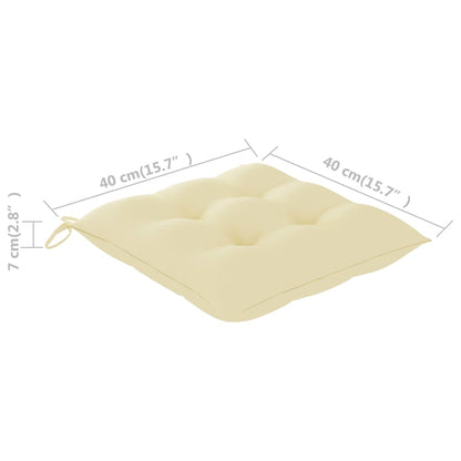 Cuscini per Sedia 2pz Bianco Crema 40x40x7 cm in Tessuto Oxford - homemem39