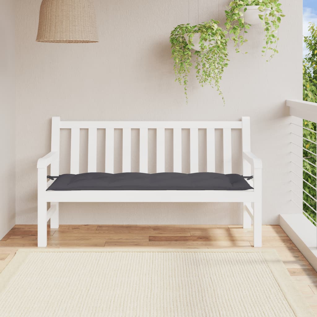 Cuscino per Panca Antracite 150x50x7 cm in Tessuto Oxford - homemem39