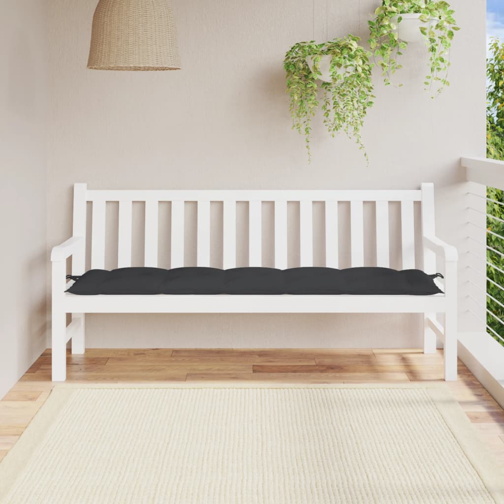 Cuscino per Panca Nero 180x50x7 cm in Tessuto Oxford - homemem39