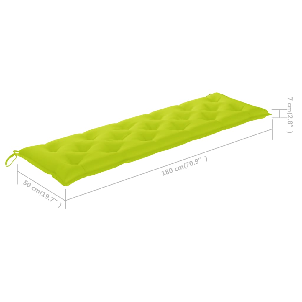 Cuscino per Panca Verde Brillante 180x50x7 cm in Tessuto Oxford - homemem39