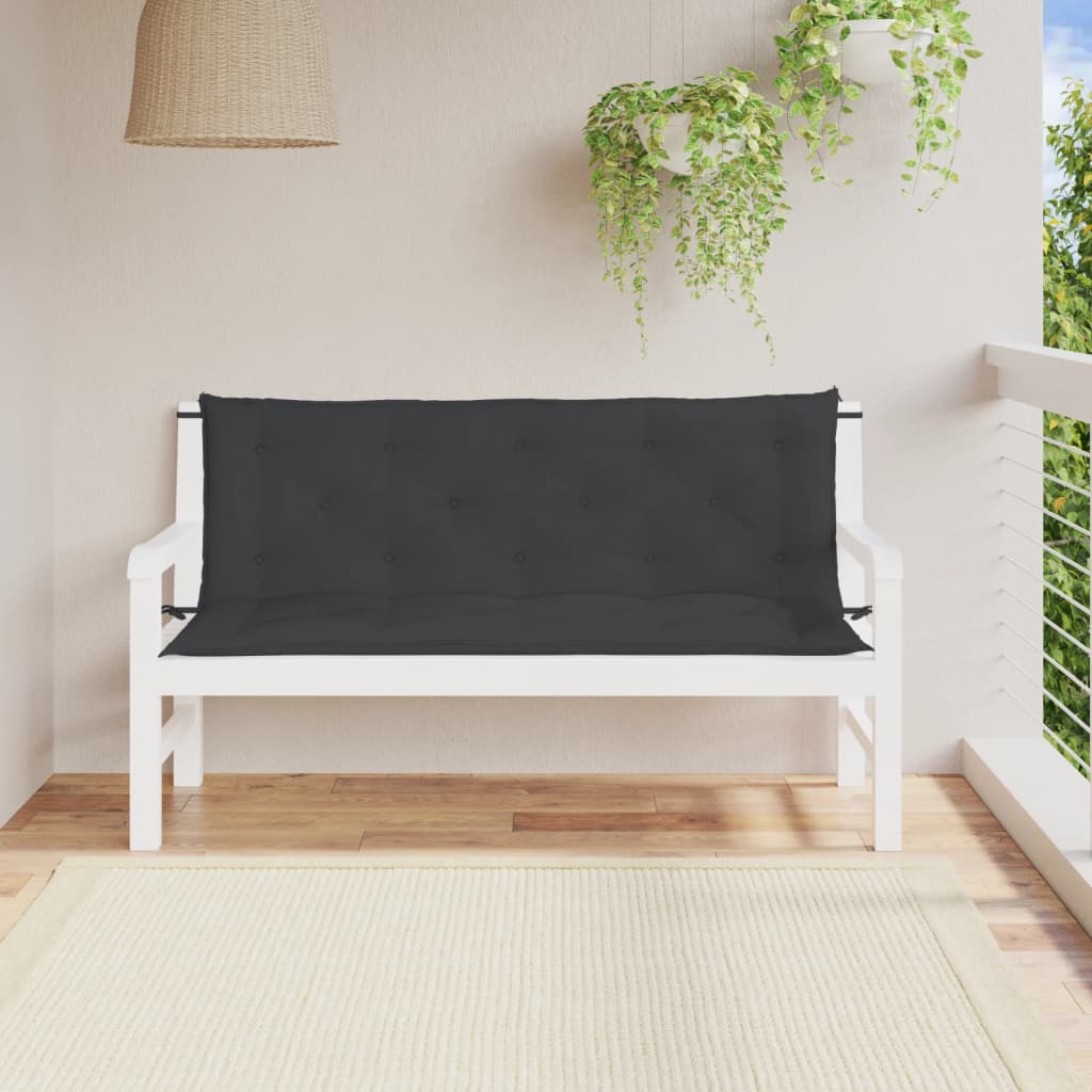 Cuscini per Panca 2 pz Nero 150x50x7 cm in Tessuto Oxford - homemem39