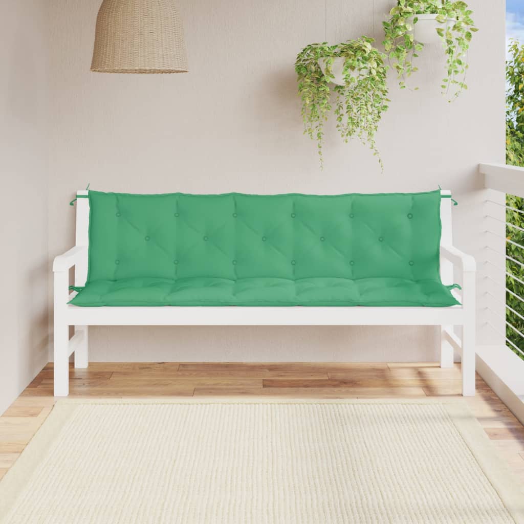 Cuscini Panca da Giardino 2pz Verdi 180x50x7cm Tessuto Oxford - homemem39