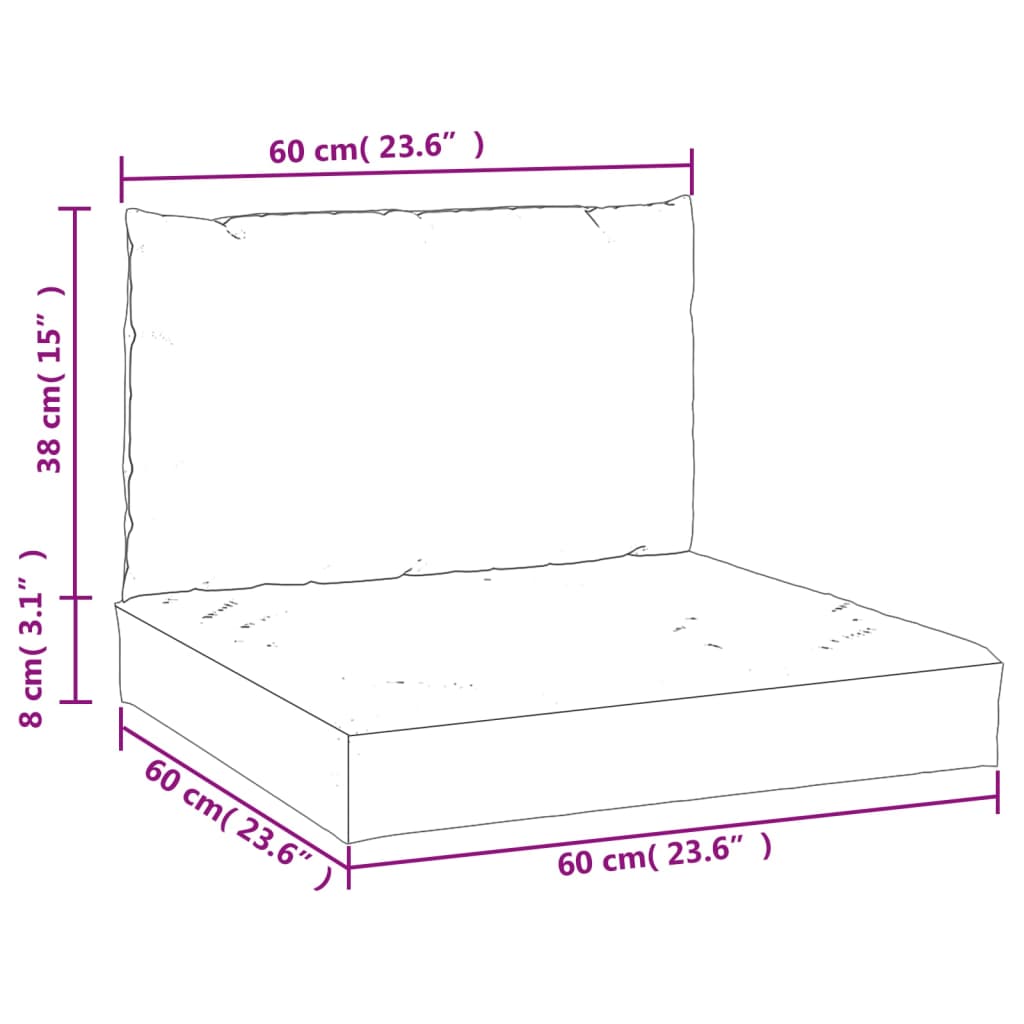 Cuscini per Pallet 2 pz Verdi in Tessuto Oxford - homemem39