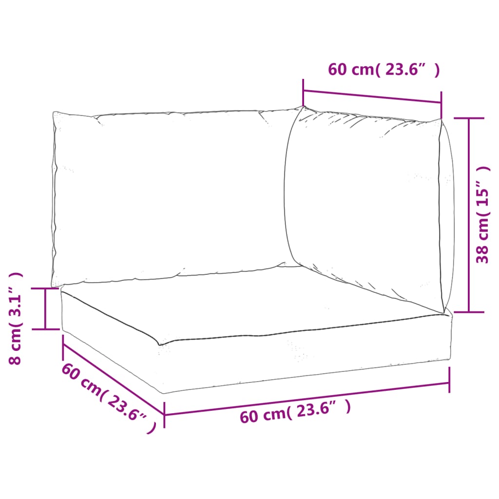 Cuscini per Pallet 3 pz Beige in Tessuto Oxford - homemem39