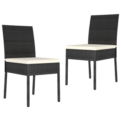 Sedie da Pranzo per Giardino 2 pz in Polyrattan Nero - homemem39