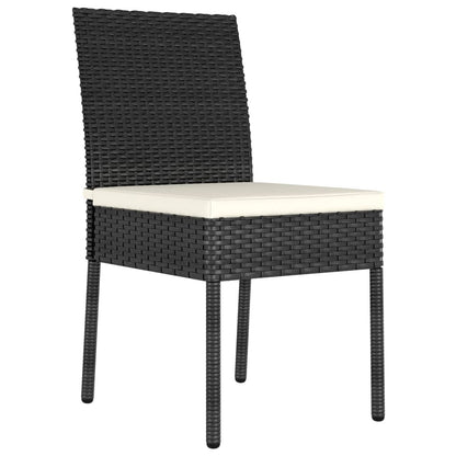 Sedie da Pranzo per Giardino 2 pz in Polyrattan Nero - homemem39