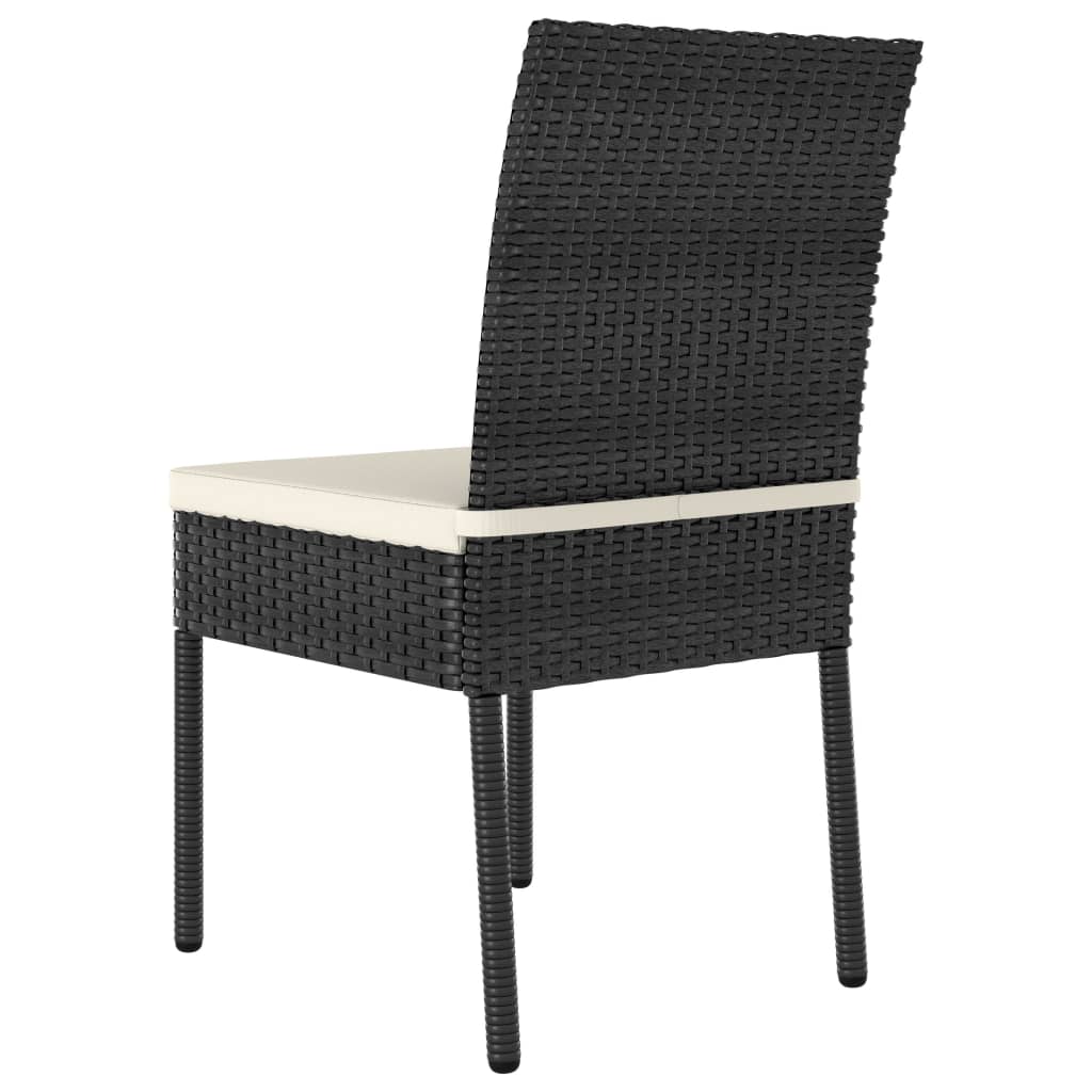 Sedie da Pranzo per Giardino 2 pz in Polyrattan Nero - homemem39