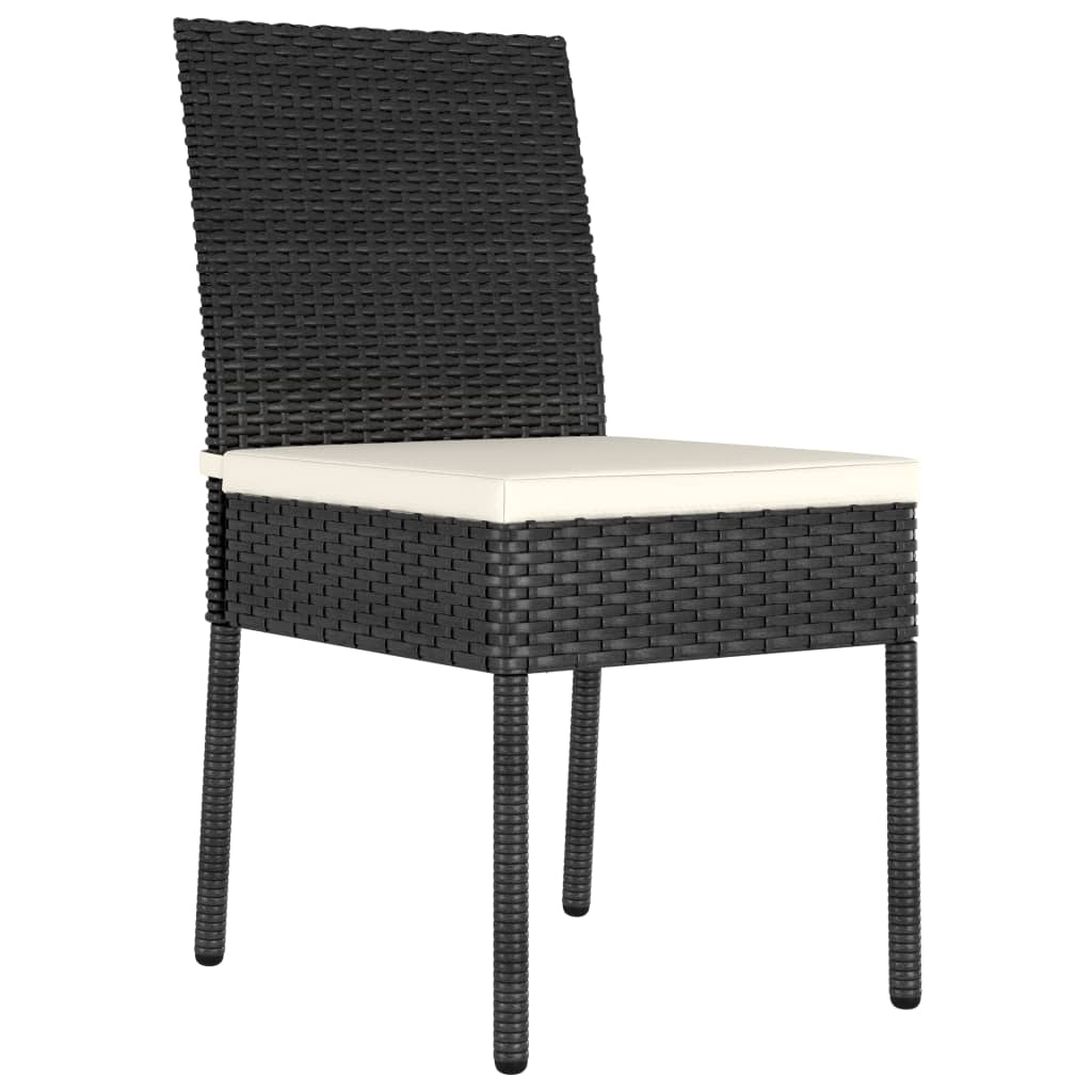 Sedie da Pranzo per Giardino 4 pz in Polyrattan Nero - homemem39