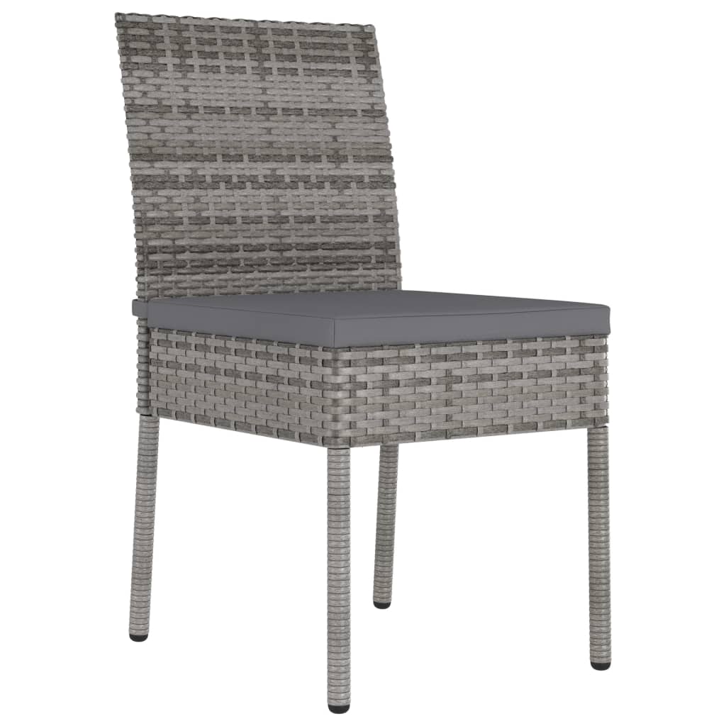 Sedie da Pranzo per Giardino 2 pz in Polyrattan Grigio - homemem39