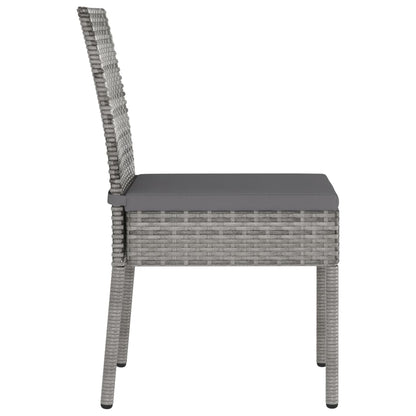 Sedie da Pranzo per Giardino 4 pz in Polyrattan Grigio - homemem39