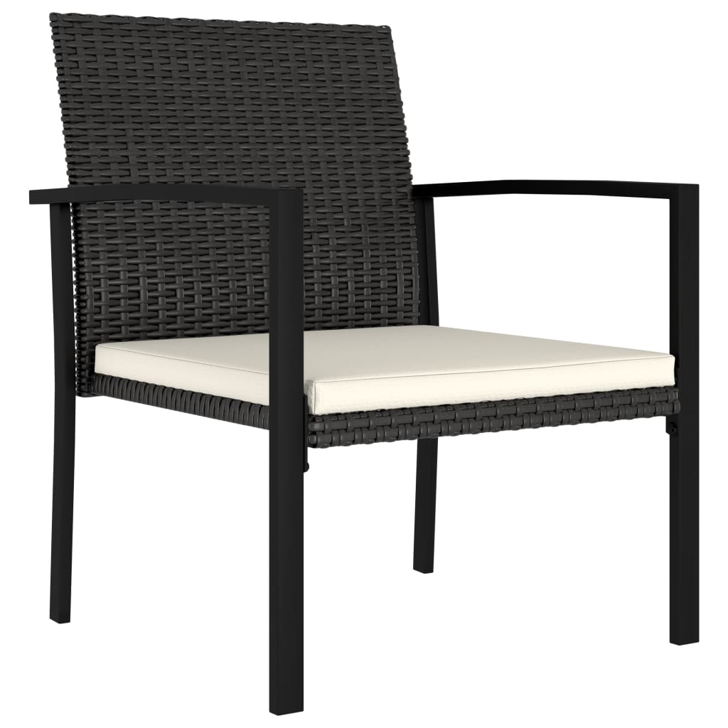 Sedie da Pranzo per Giardino 4 pz in Polyrattan Nero - homemem39