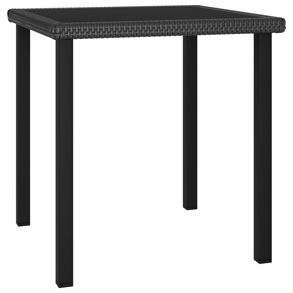 Tavolo da Pranzo da Giardino Nero 70x70x73 cm in Polyrattan - homemem39